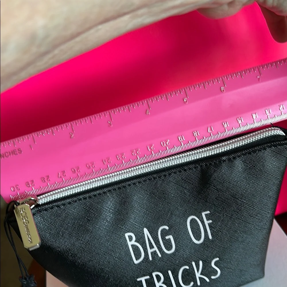 BCBGeneration Black Cosmetic Bag with Playful Text